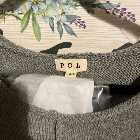 POL M Gray Floral Knit Sweater - Picture 5 of 8